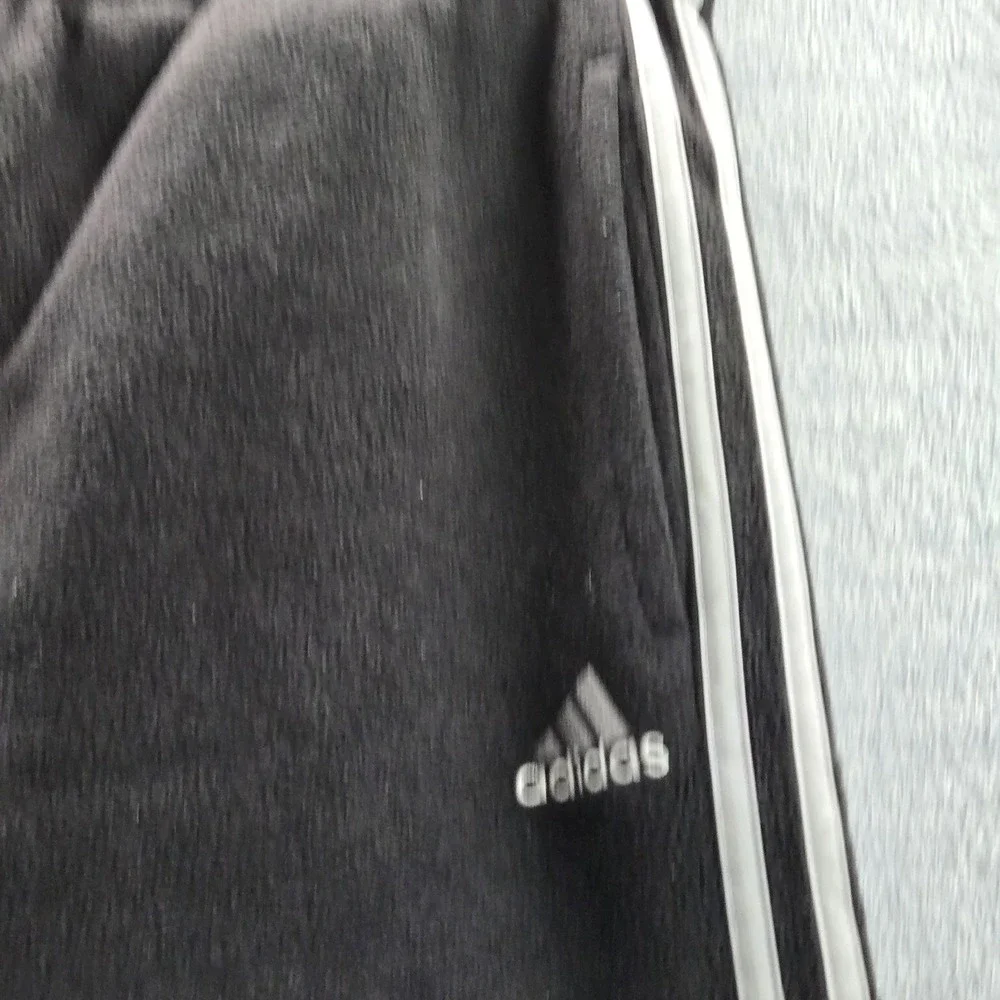 Adidas Men Activewear Pants M Black Embroidered Sweatpants‎ Fleece Logo 28
